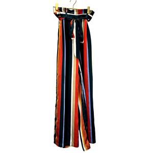 Lucy Paris – Palm Canyon Striped Wide-Leg Pants – Multicolor – Small